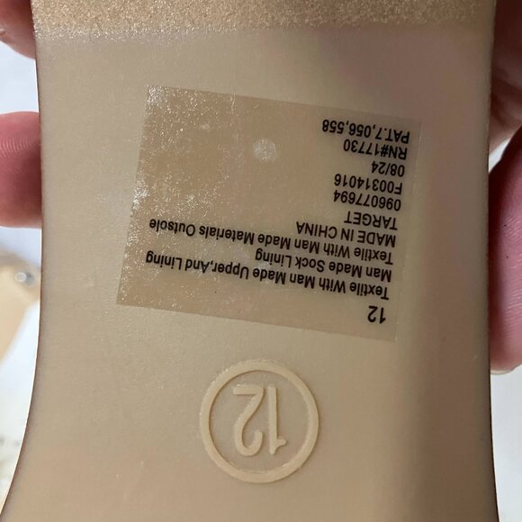 A New Day Women 12 Beige Elain Rhinestone Memory Foam Insole Mesh Slide Sandals - Picture 5 of 6